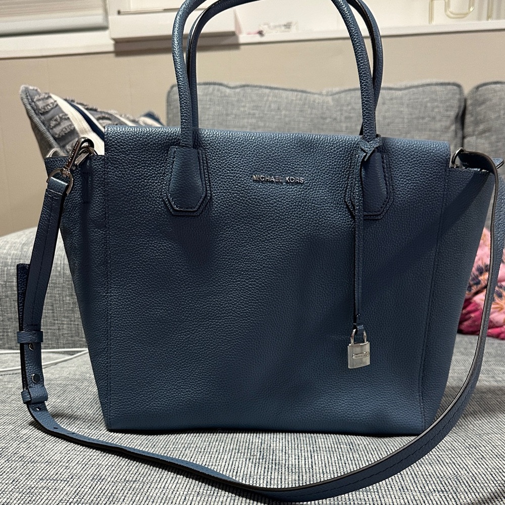 Michael Kors Blue Leather Tote
